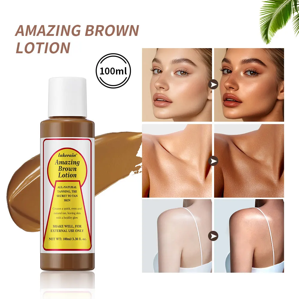 Tanning Body Lotion Long Lasting Waterproof Sweat-proof Tanning Booster Lotion Non-greasy Natural Self Tanner Lotion Makeup