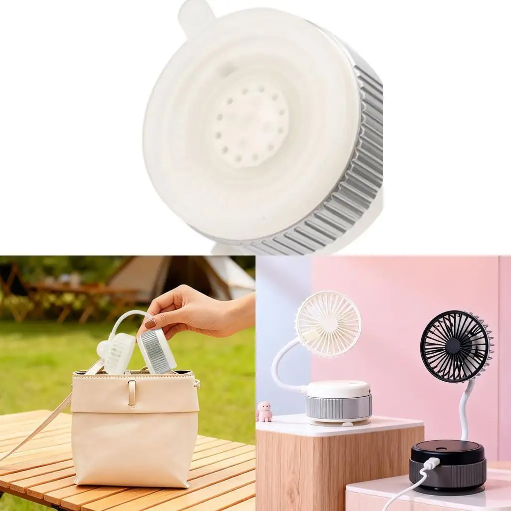 M6CB Portable ABS Wall Mount Cooling Fan with Secure Suction Base USB Charging and Multiple Directional Airflows Adjustment