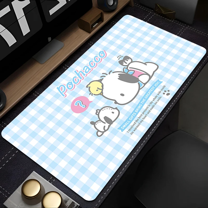 Mouse Pad Large Blue Anime Kawaii Extended Desk Mat Laptop Cartoon P-pochacco Mousepad Office PC Gaming Accessories Keyboard Rug