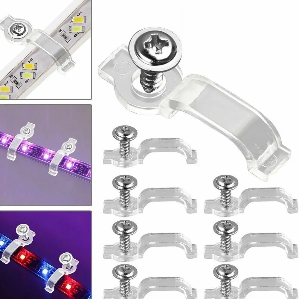 Transparent 8mm 10mm 12mm For Fixing 5050 RGB LED Strip LED Strip Mounting Bracket LED Strip Light Fastener Fixing Clamp