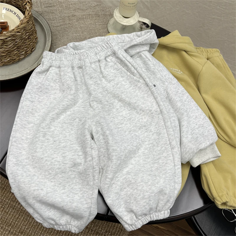 Baby Boys Girls Sports Set Spring Autumn Solid Color Casual Zipper Hoodie Pants 2Pcs Suits 1-6Years Old Kids Outfits