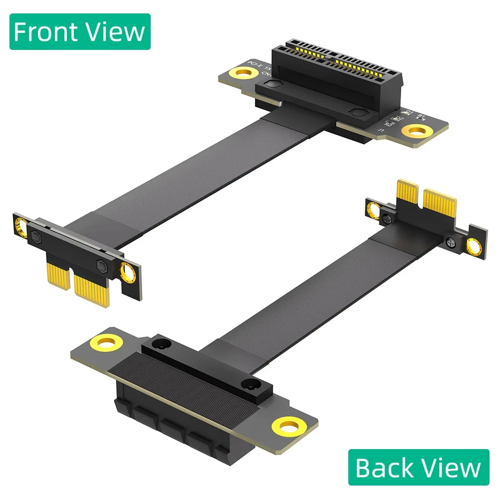 PCI-E 3.0 Riser PCIe Extension Cable for Graphics X1 to X1/ M to F/90° to 90° for M.2/ WiFi/Network/USB/Sound Cards etc