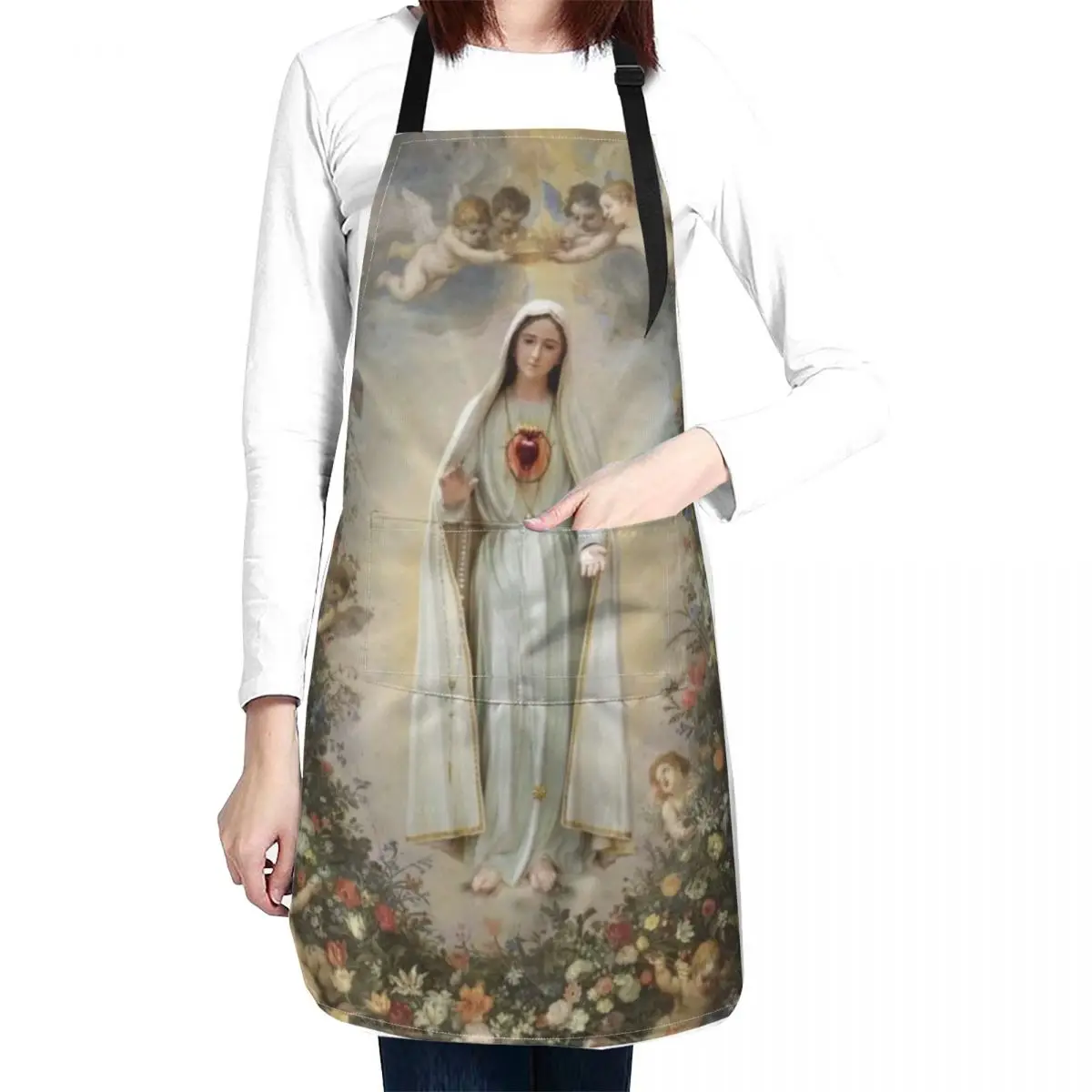 Virgin Mary Immaculate Heart of Mary Mother of God Our Lady Apron Kitchens For Men with pockets Apron