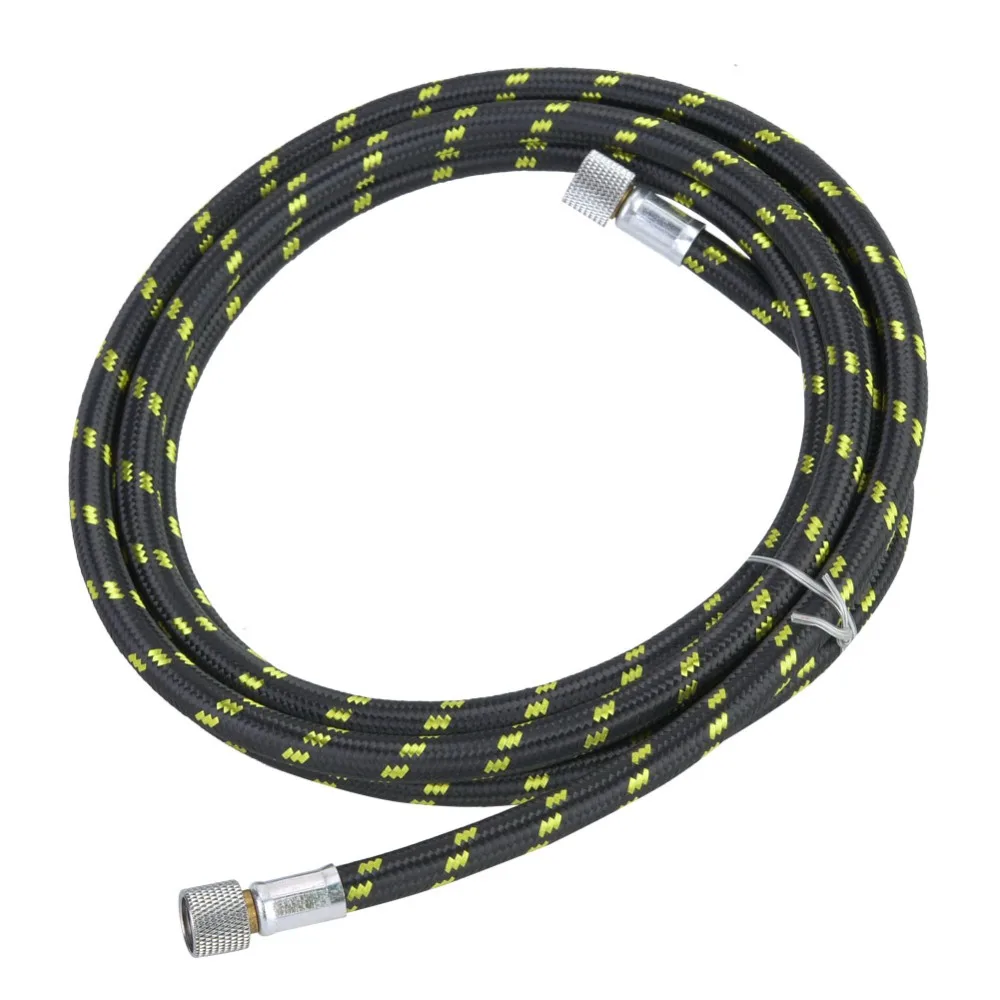 2pcs 1/8 Inch Fitting Braided Airbrush Hose 6ft Length Black/Yellow Color Air Hose Adapter Airbrush Compressor Hose