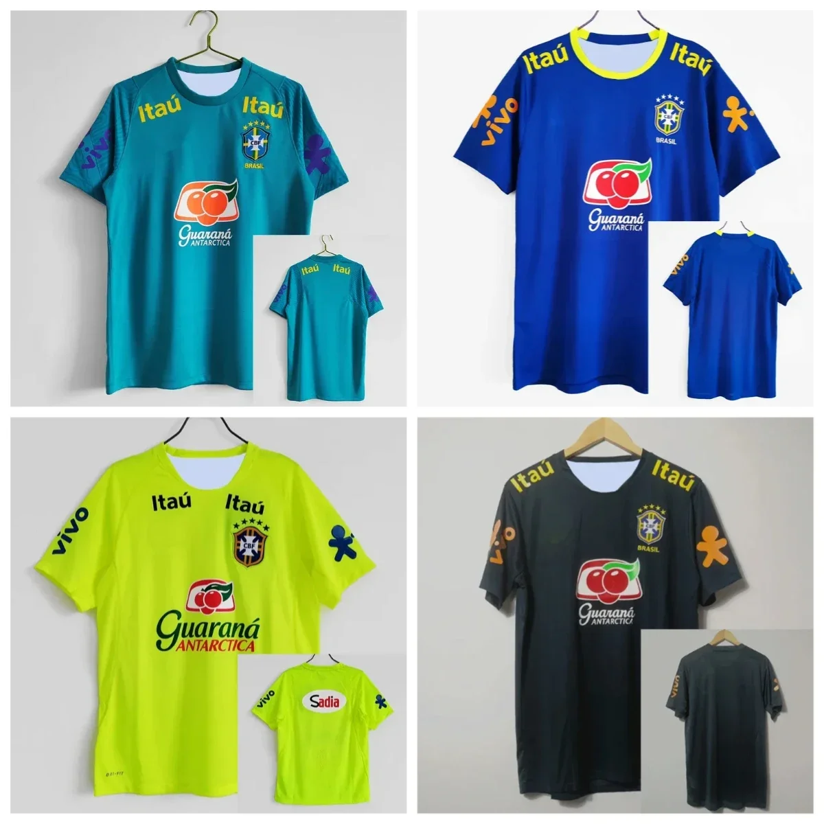 

Новый бразильский трикотаж 2018-20Brasil Brazil National Team Training Jersey Neymar Marcelo Warm-up Wave Рубашка с 3D-печатью, дышащая