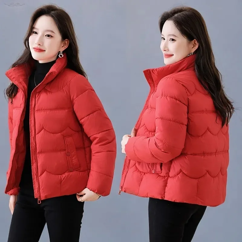 Korean version Warm Cotton Padded Coat Ladies2025Winter New Thick Down Cotton Parkas Jacket Women Short Overwear Fashion Outwear