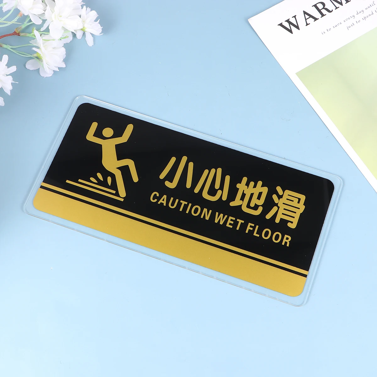 

Caution Wet Floor Sign Acrylic Pool Signboard Slipping Falling Sticker High Quality Adhesive Walls Long Time
