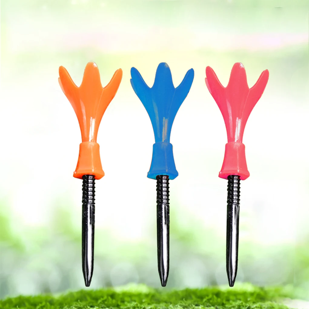 Pack of 3 Golf Tees Fashionable Mixed Color Plastic Mini Golfing Outdoor Accessory Attachments Golf Wool Planting Nail