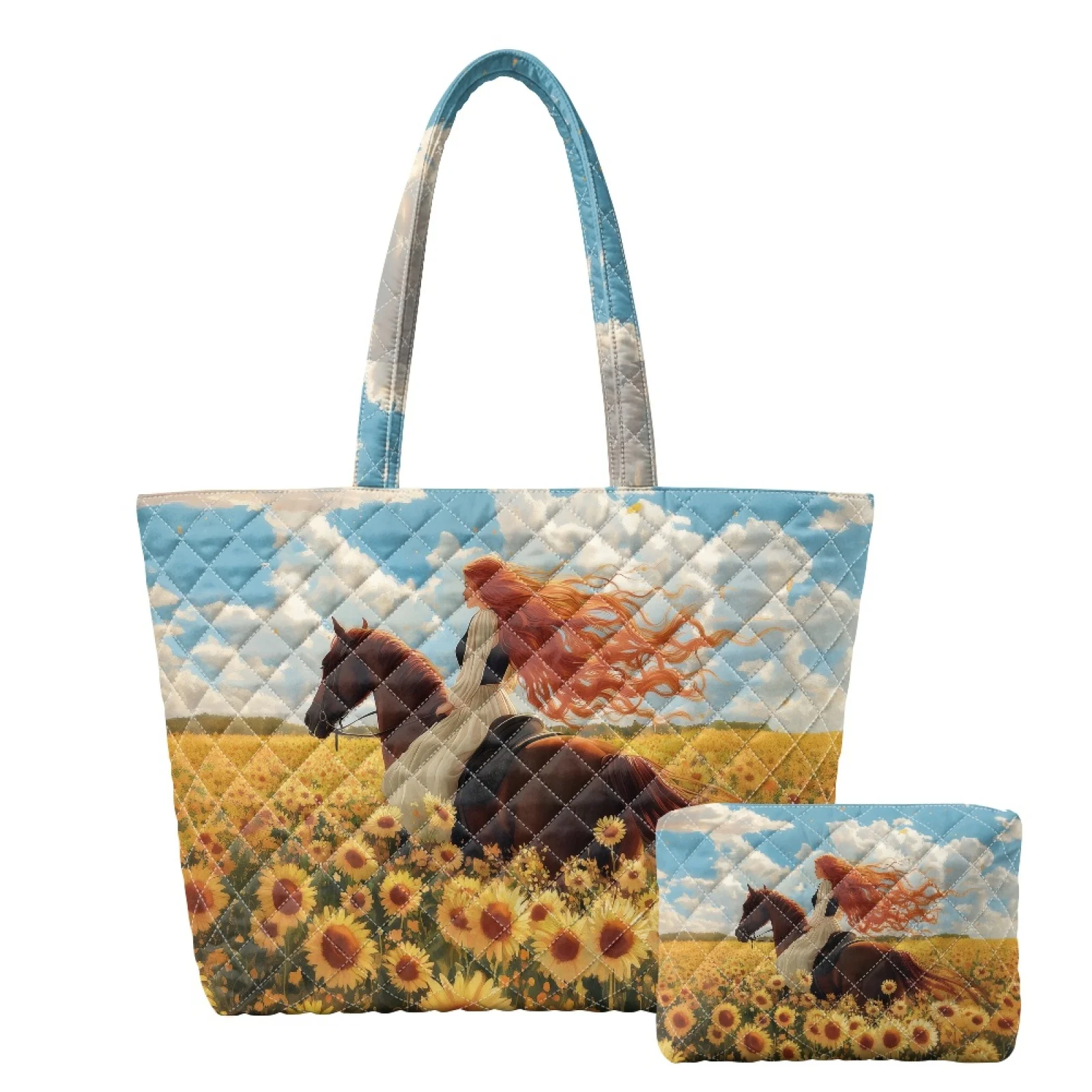Coloranimal Patchwork Floral 2pcs Set Embroidered Tote Bags Handbags for Travel Leisure Time 2026 New