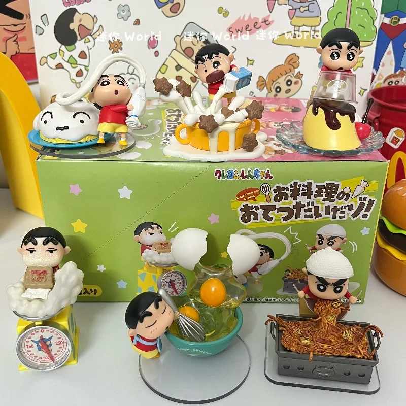 

RE-MENT Crayon Shinchan Helps Make Cooking Series Blind Box Toys Miniature Scene Doll Model Toys Collect Ornaments