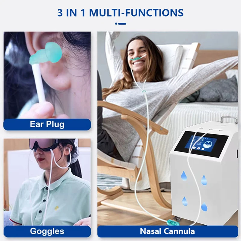 آلة استنشاق الهيدروجين بتقنية PEM علاج الهيدروجين الطبي مولد غاز البني 4200 مللي استنشاق الهيدروجين للتنفس