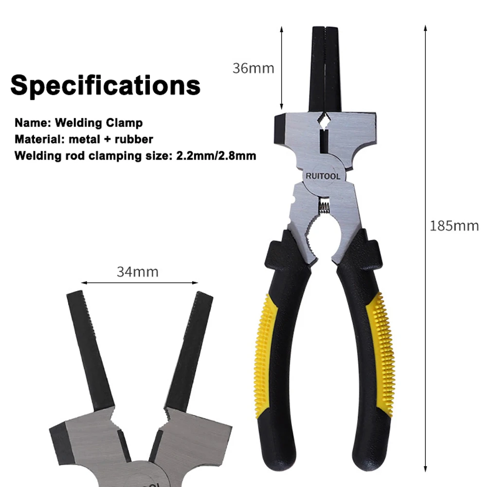 7-inch Electrode Holder Multifunctional TIG MIG Welding Clamp Practical Soldering Pliers with 34mm Maximum Opening