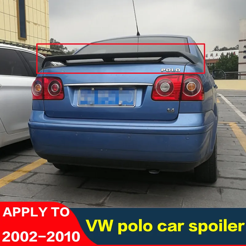 For VW Polo Spoiler ABS Material Car Rear Wing 04 05 02-10 Car Spoiler Trunk Tail Fin Suitable For Sedan Volkswagen Polo