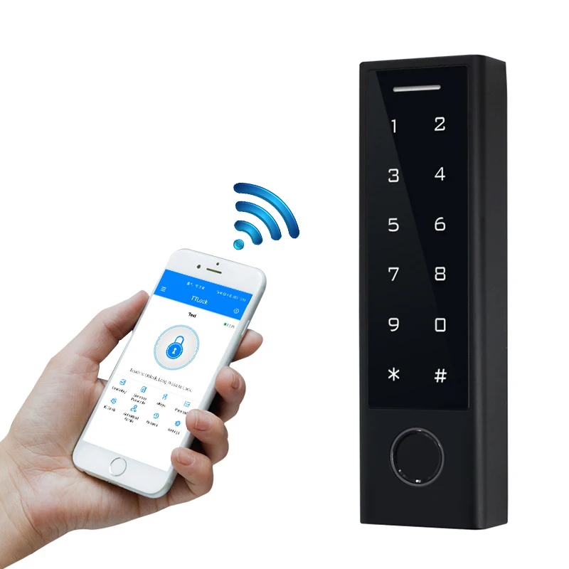 Waterproof TTLock App Standalone Access Control Keypad Digital Code Fingerprint IC Card Remote Control Access Controller Reader