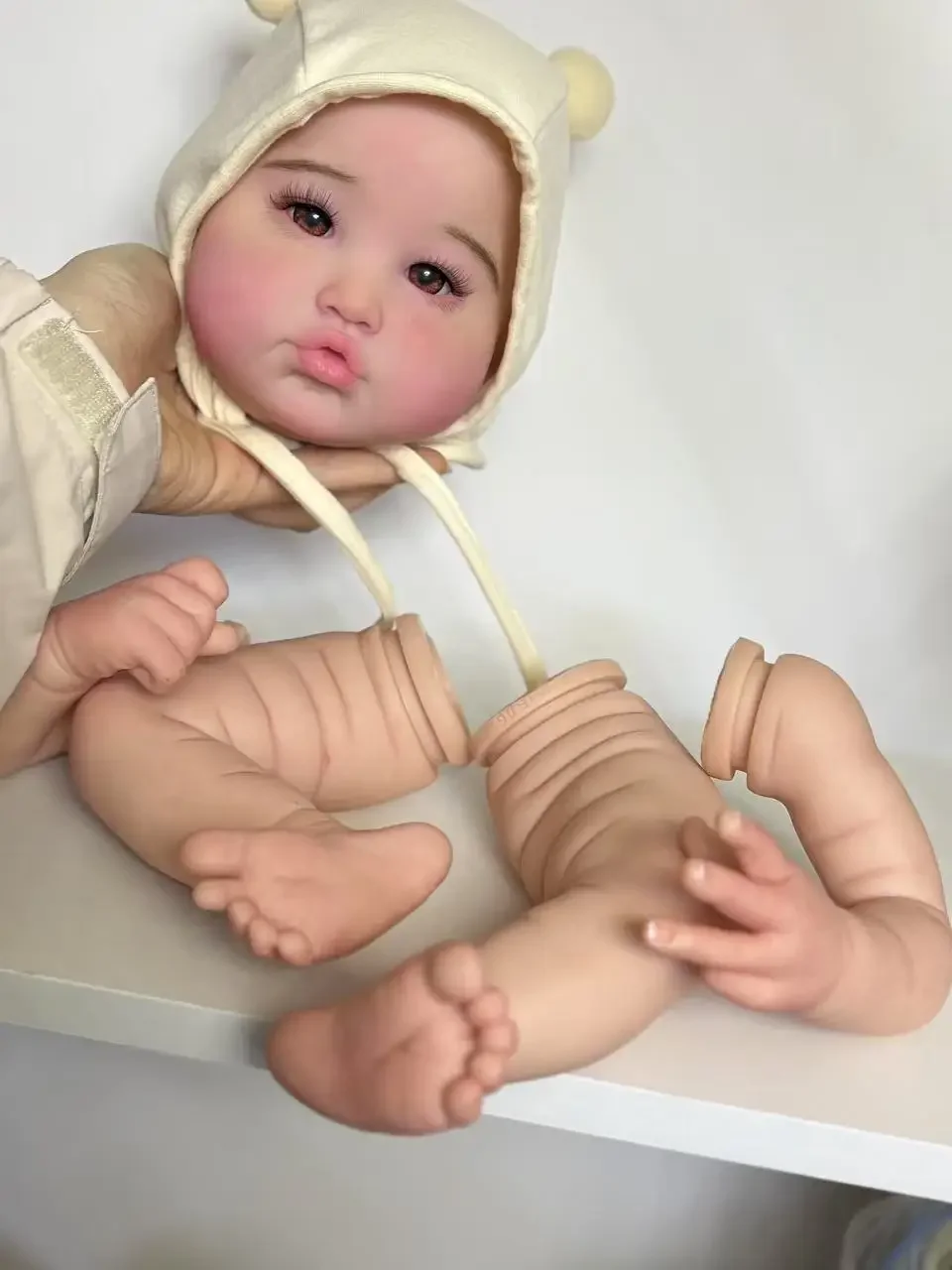 St.Store – Kit peint en forme de feuille de bébé Reborn, 19 pouces, personnalisé, fourniture limitée, partie de bricolage avec corps en tissu sans cheveux, cadeau de noël