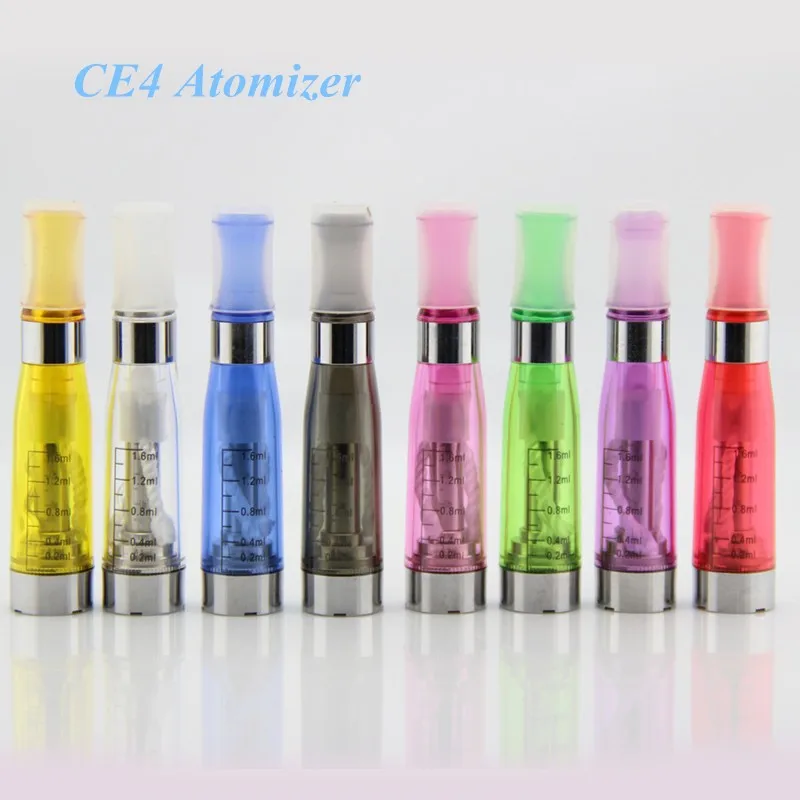 10pcs E-Cigarette CE4 Atomizers Clearomizer 1.6ml Capacity for 510 Thread EGO EVOD UGO Battery Vs MT3 H2 Protank Vape Tank