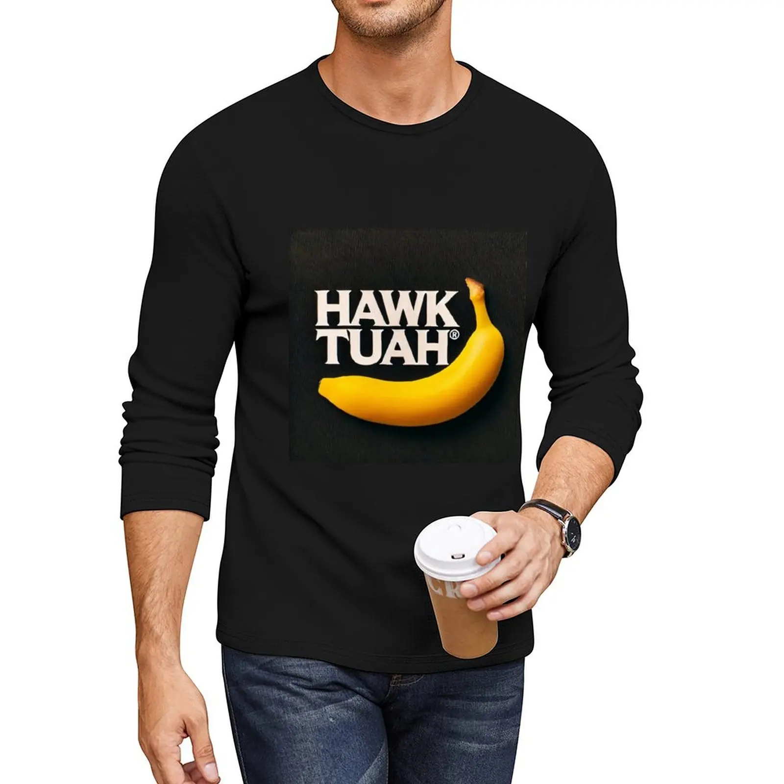 

Hawk Tuah Long T-Shirt Aesthetic clothing black t shirts boys animal print shirt shirts graphic tees funny t shirts for men