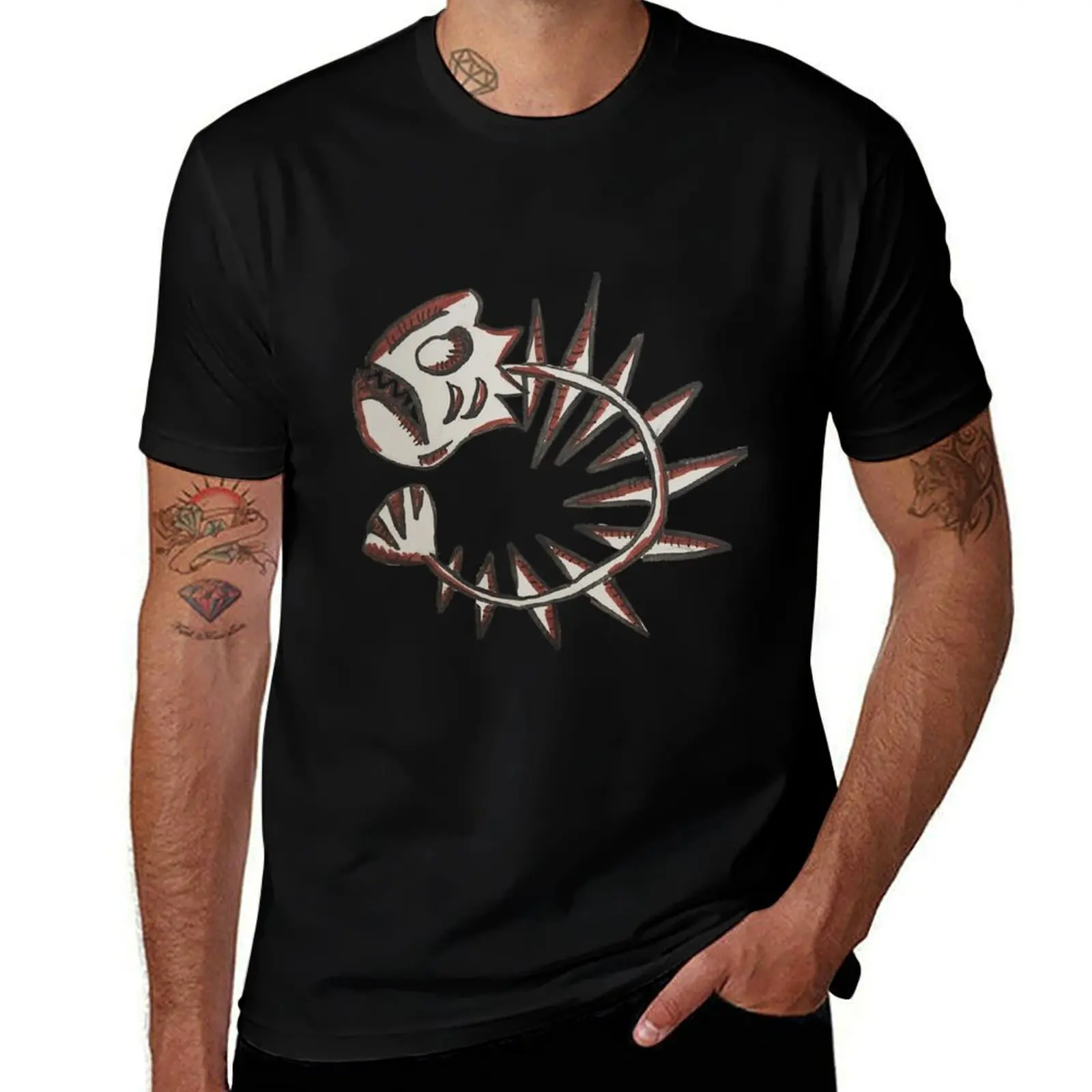 Angry fish bone-red T-Shirt Summer Holiday T-Shirt