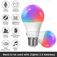 Zigbee 3.0 Smart Led Bulb 110V 220V E27 B22 Lamps RGBCW Works With Alexa Echo Plus Google Home Assistant APP Voice Control 2MQTT 3