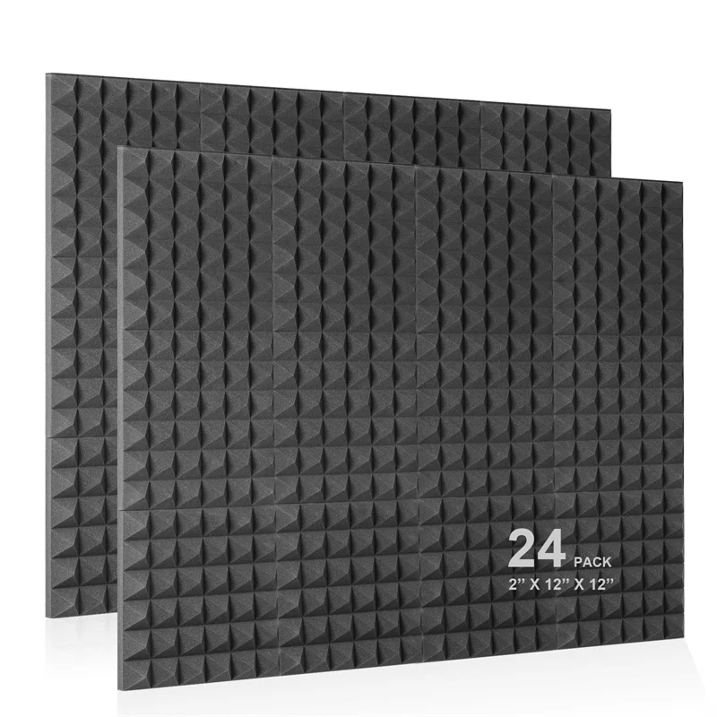 

24pcs 30x30x5cm Studio Acoustic Foam Panels Pyramid Sound Absorption Treatment KTV Room Soundproof Foam Sponge Pad Wall Panels