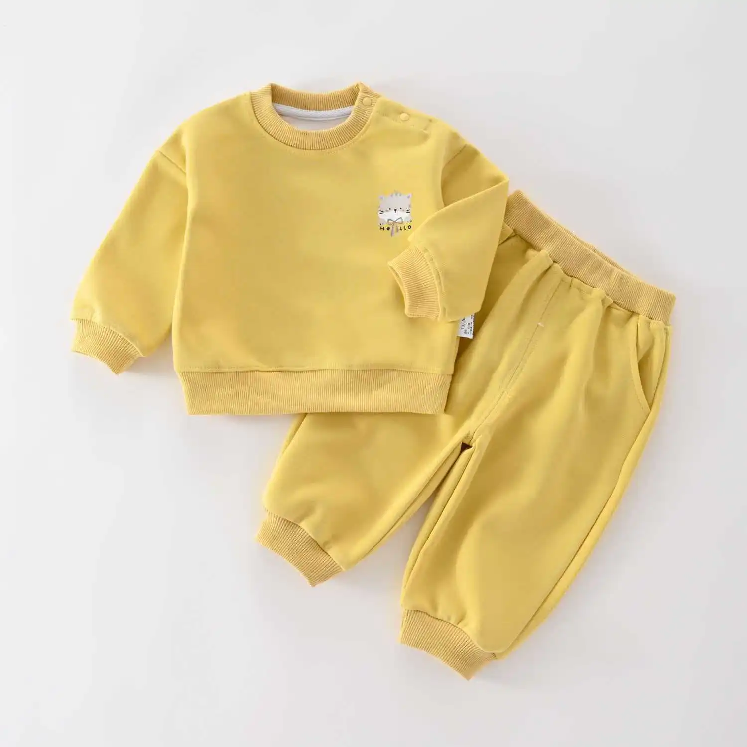 Baby-Sweatshirt-Kleidungssets 2026 Neue Herbstkollektion für Kleinkinder Jungen Mädchen Niedlicher Cartoon-Druck Pullover+Hose 2-teiliges Kinder-Freizeitoutfit – Detail 5
