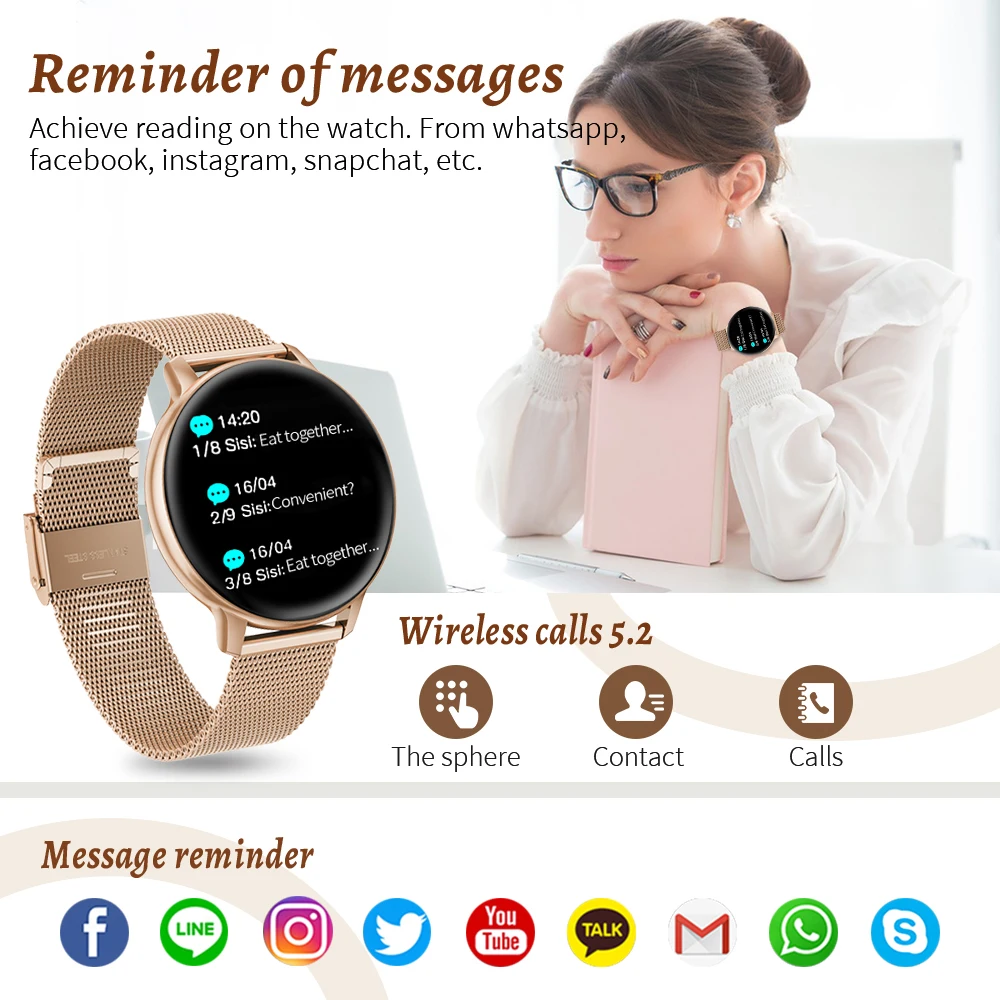 LIGE 스마트 시계 블루투스 통화 시계 여성 맞춤형 다이얼 시계 남성 스포츠 피트니스 트래커 심박수 Smartwatch For Android iOS