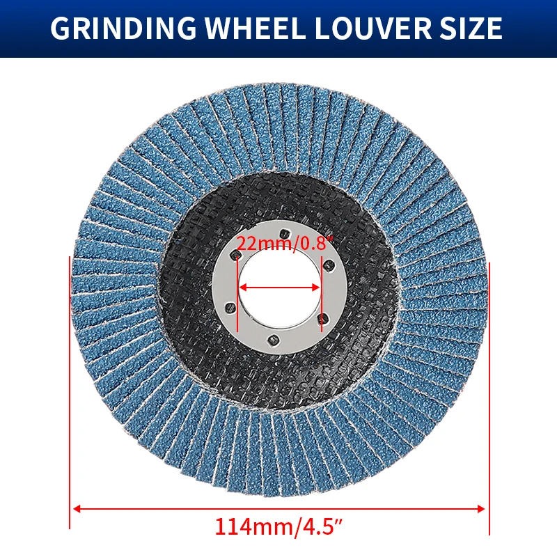 4.5inch Quality Sanding Flap Discs 115MM Zirconia Polished Disc 40/60/80/120 Grit Grinding Wheels Blades for Angle Grinder