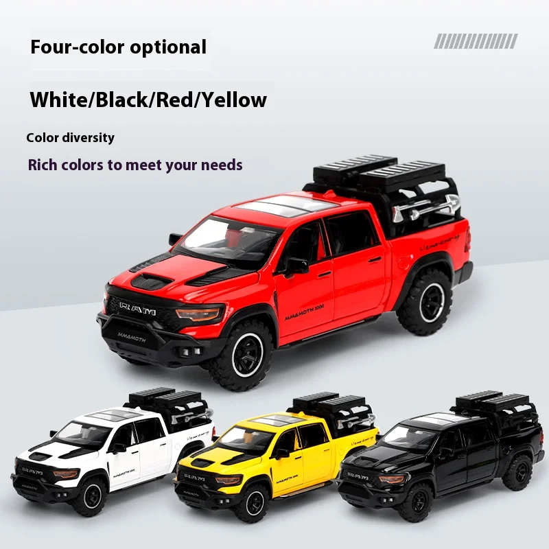 1/32 RAM 1000 TRX Mammoth Picku Legierung Automodell Sound und Licht zurückziehen Kinderspielzeug Sammlerstücke Geburtstagsgeschenk