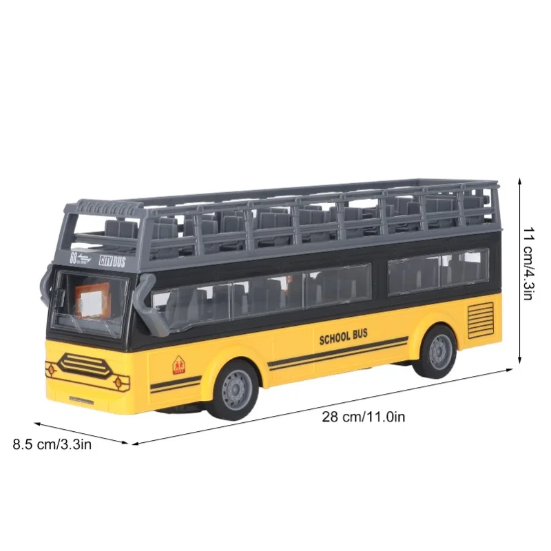 حافلة التحكم عن بعد الإلكترونية 4 قنوات فتح الأبواب وظيفة تسريع RC حافلة ذات طابقين QH204 7 حافلة مدرسية #2