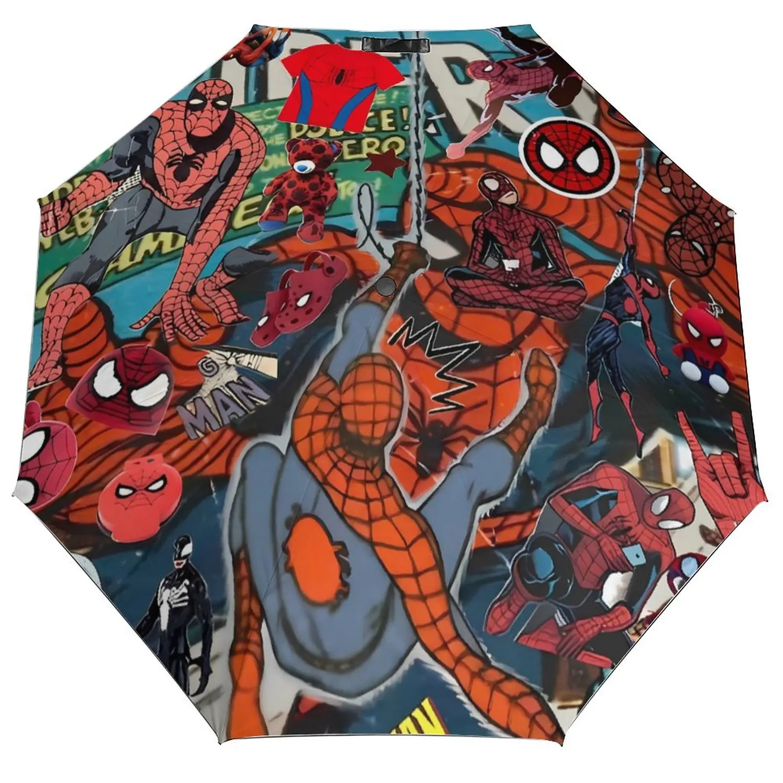 

Сильный зонт Человек-паук ветрозащитный зонт для женщин и мужчин американский мультфильм комикс Человек-паук три складные автоматические зонты от солнца