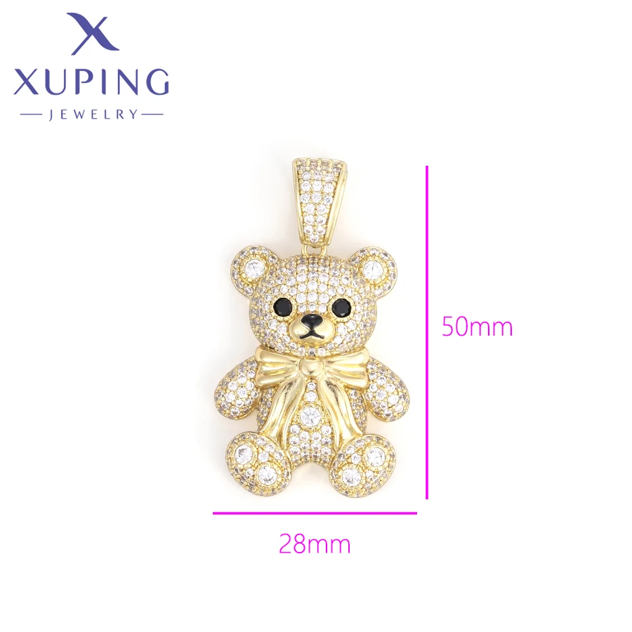 Xuping Jewelry New Arrival Bear Shaped Fashion Light Gold Color Big Pendant Necklace for Women Party Gifts X001129366