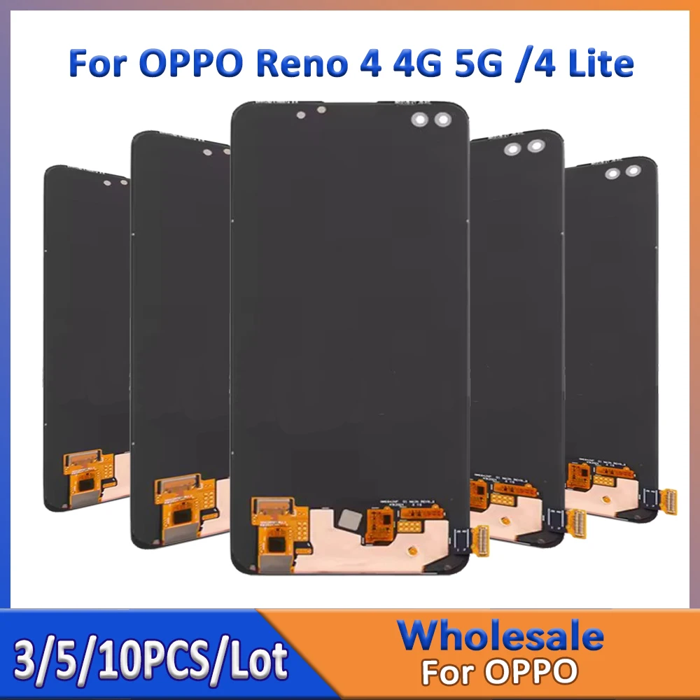 

Оптовая продажа, 3/5/10 шт./лот для OPPO Reno4 4G 5G, ЖК-экран, сенсорный экран в сборе, сенсорный дисплей для oppo Reno 4 Lite