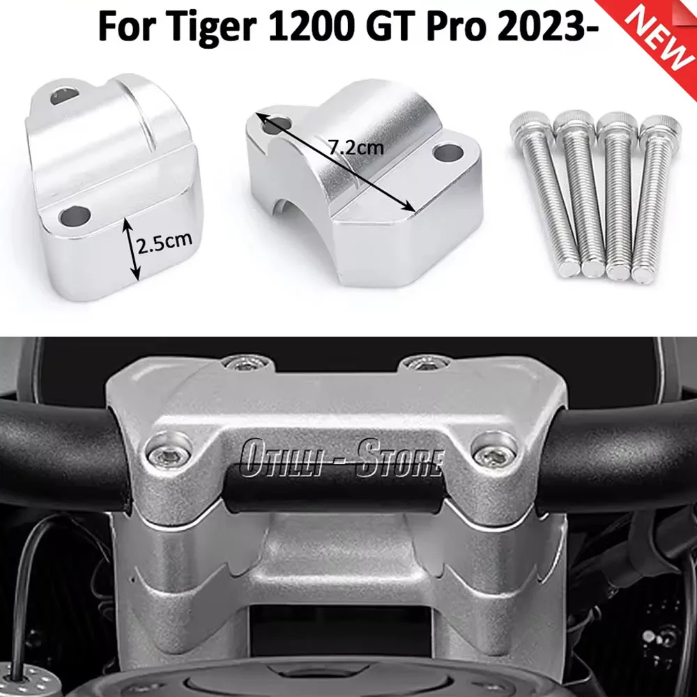

New For TIGER1200 TIGER 1200 Tiger1200 Tiger 1200 GT Pro 2023-2025 Handle Bar Riser Back Moved Up 25MM Handlebar Mounting Riser
