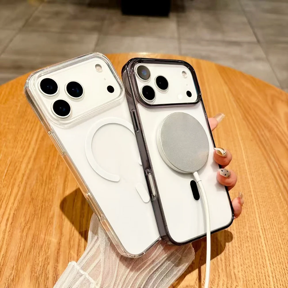 حافظة هجينة لهاتف آيفون 17 Air 16 16e 15 14 13 12 11 Pro Max Plus Mini مغناطيسية قوية لهاتف Magsafa لون الحلوى غطاء صلب غير لامع #5