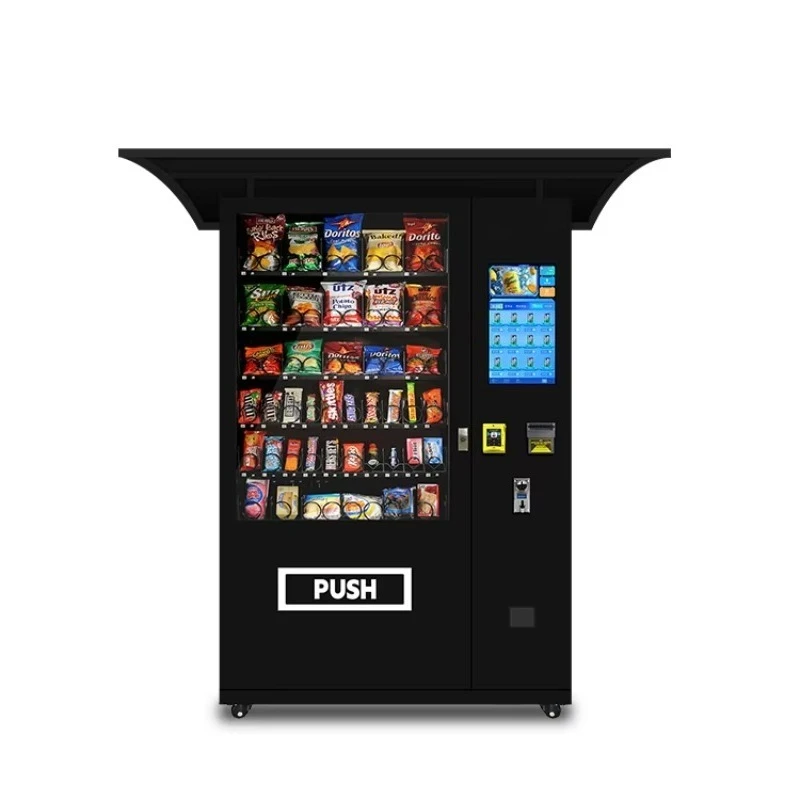 

Best Selling Outdoor Vending Machine with Canopy Card Reader Bill and Coin Acceptors for Snack and Drinks Veniding Machine
