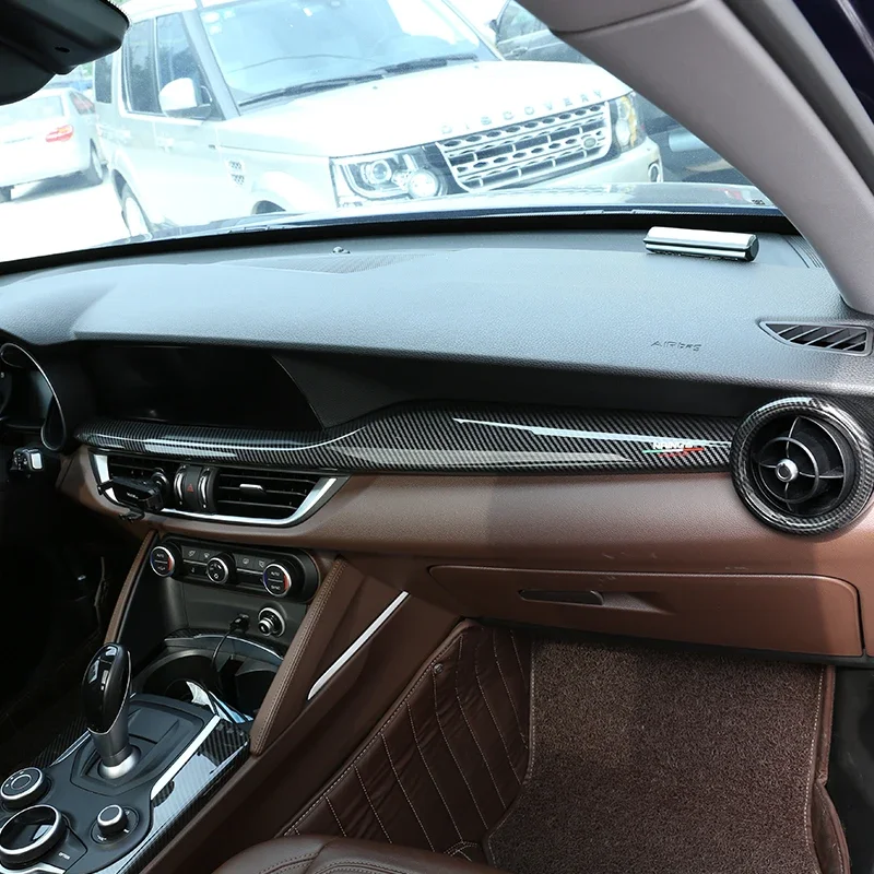 

ABS Carbon Fiber Car Central Control Instrument Panel Trim Cover Sticker for Alfa Romeo Stelvio 2017-2020 Interior Accessories