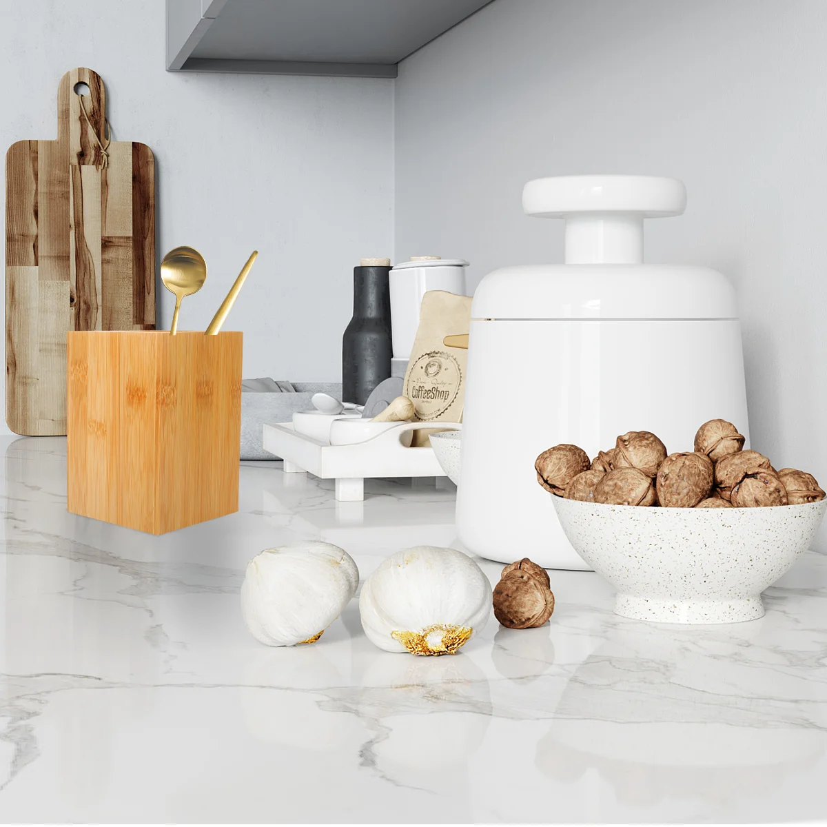 

Bamboo Cutlery ganizer Chopstick Holder Tableware Drying Canister Kitchen Utensil Storage Bucket 4 Non Mats Drain Hole