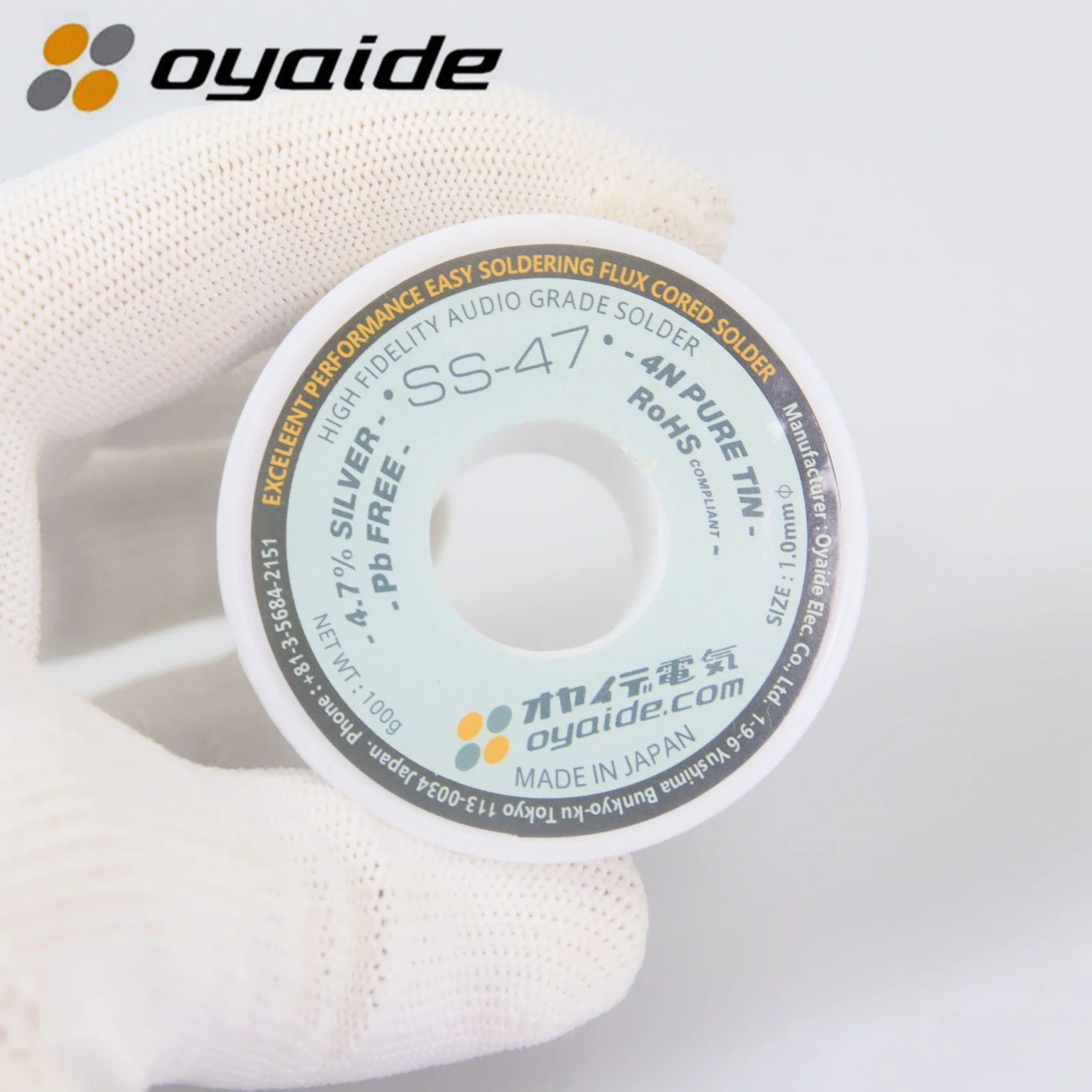 1roll 100g Hi-End Oyaide 4.7%Ag Silver Solder  SS-47 1.0MM Japan Orginal Solder Wire Soldering Welding Wire For HiFi audio cable