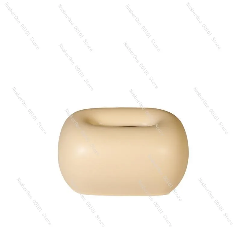 Ceramic Cream Tissue Box Decor, Modern Living Room Coffee Table Ornament, Luxury Napkin Holder for Dining