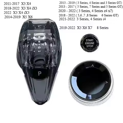 Crystal Gear Shift Knob Short Rod Type For BMW 5 Series 6 Series 7 Series X3 X4 G30 G32 G01 G02 G11 G12 F15 F16 X5 X6 Short Type