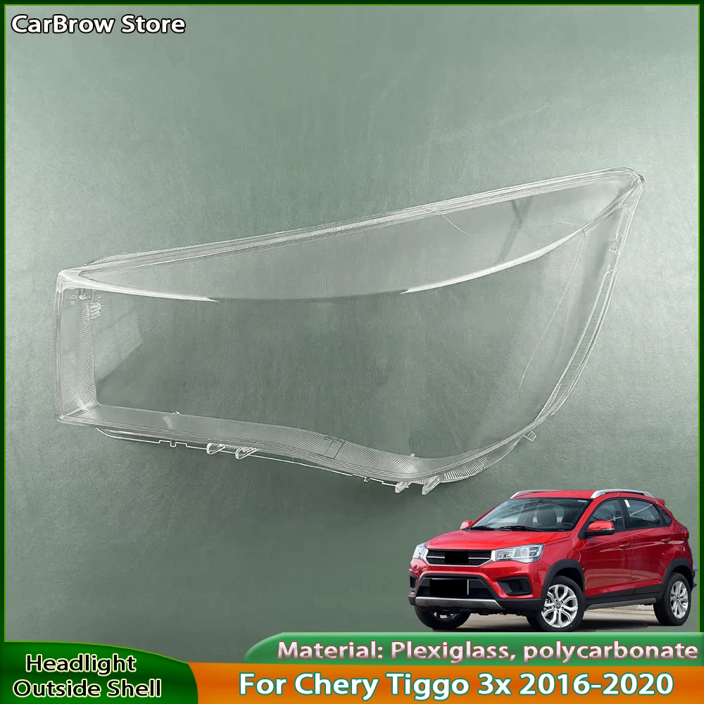 

Transparent Lampshade Headlamp Cover Lens For Chery Tiggo 3x 2016 2017 2018 2019 2020 Car Headlight Shell Plexiglass