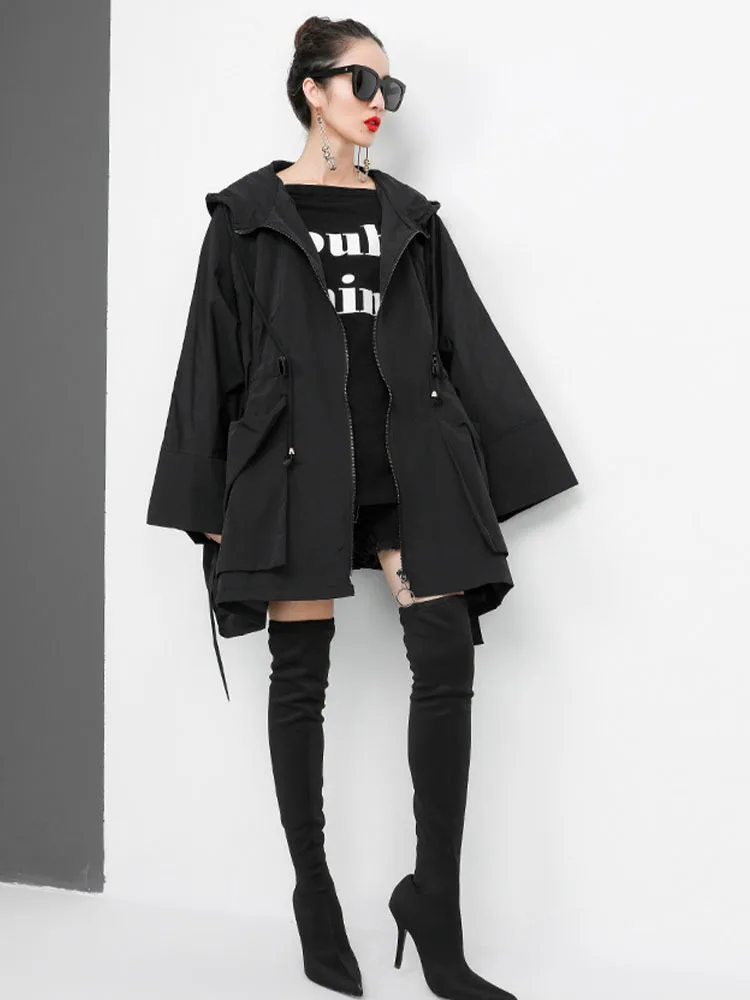 Max LuLu-Manteau Long à Capuche pour Femme, Streetwear Coréen, Coupe-Vent Respirant, Vêtements Décontractés, Mode Automne 2022