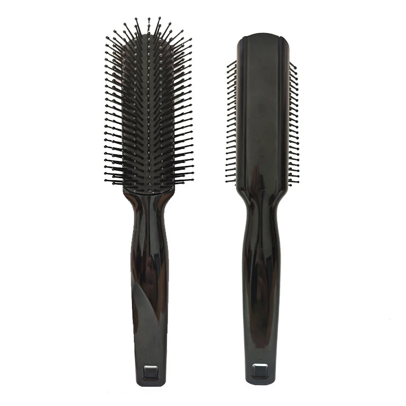 1pc Black Detangling Hair brush 9rows slicked-back pompadour Detangle Hair comb hairdressing salon styling tools long handle