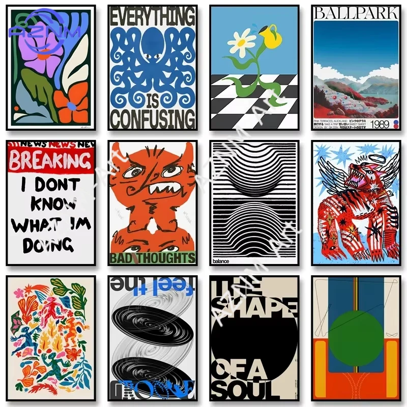 

Ретро-абстрактное искусство, вдохновляющее душу, классический настенный декор, печать на холсте, подходит для дома, гостиной, украшения комнаты.