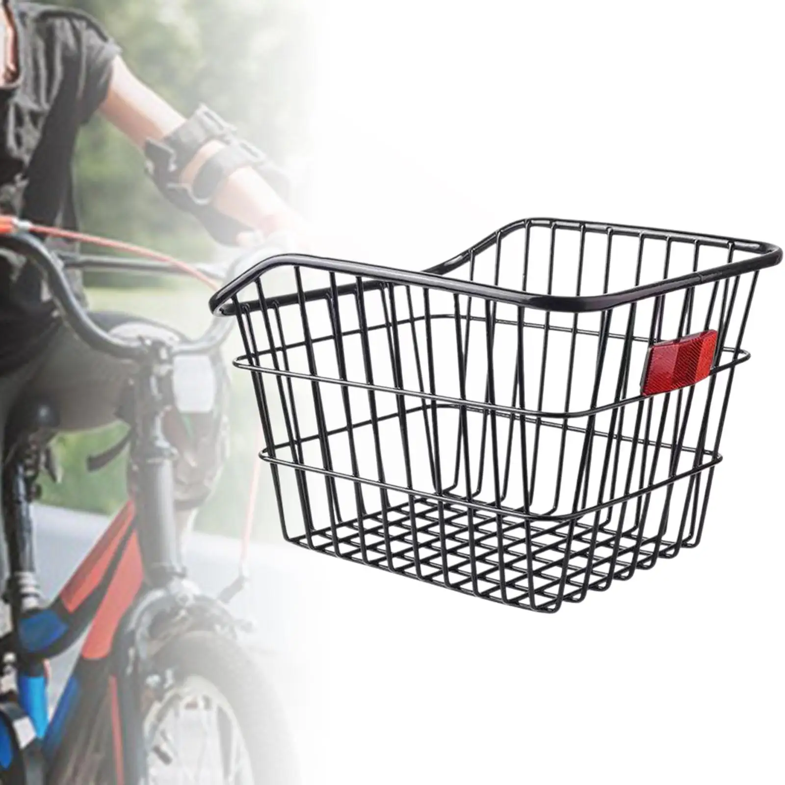 Rear Bicycle Basket with Reflective Panel Cargo Container for Cycling Bikes