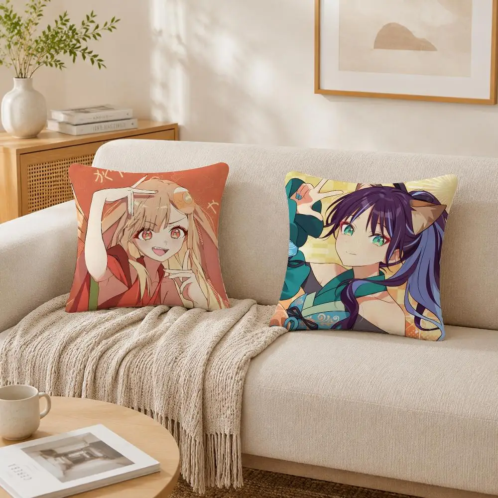 Anime C-Cosmic Princess Kaguya Cushion Cover Plush Decorative Pillow Case With Hidden Zipper Cutecore Room Decor For Home