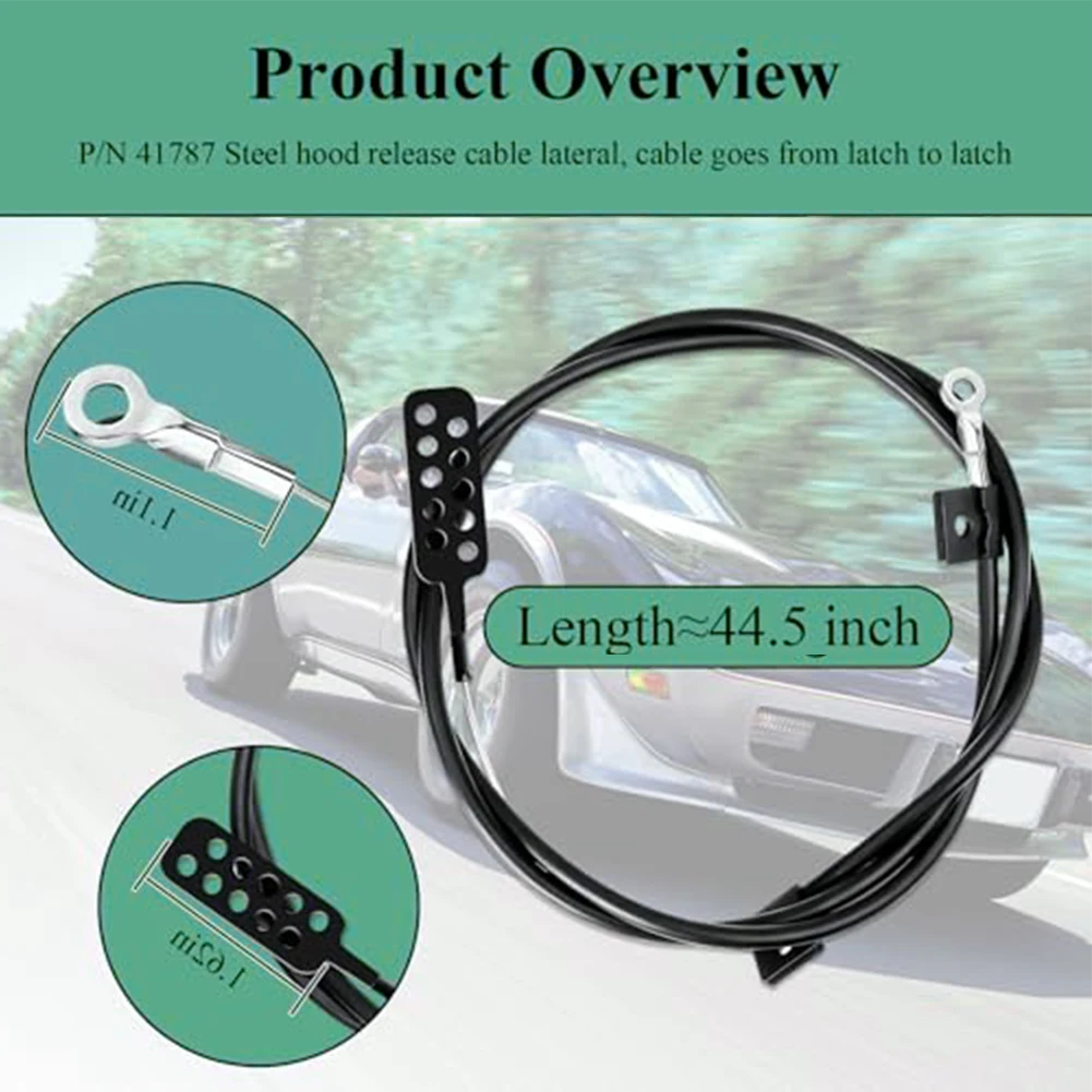 Vehicle Safety Enhancement Black Hood Release Cable Steering Wheel Safety Enhancement Accidental Release Prevention