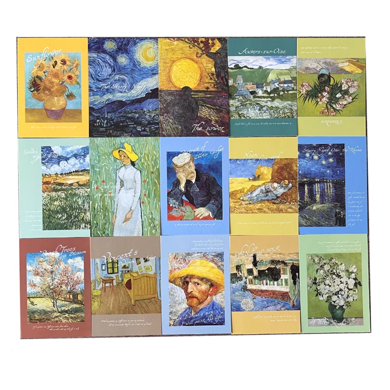 15 Sheets/Lot New Ins Style Art Painting Postcards Creative Art Series Greeting Card Blank Blessing Message Card Decoration Card - view 4