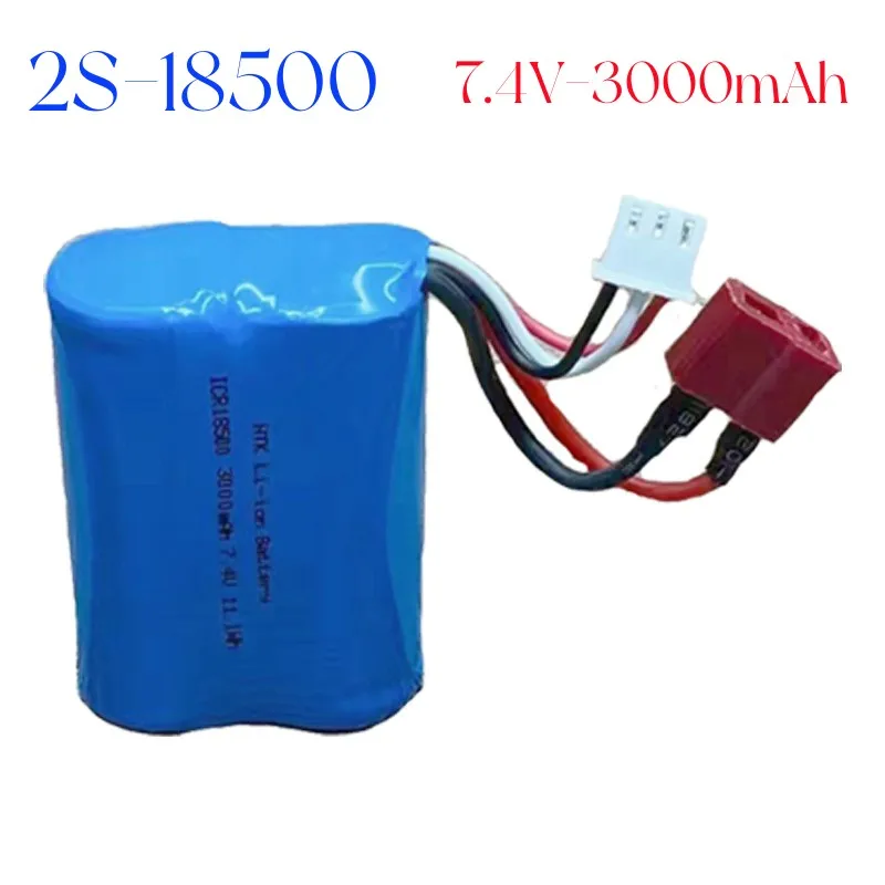 7.4V.3000mAh. 2 s1p. 18500 bateria litowa. Nadaje się do gniazd T, elektrycznych łodzi zdalnego sterowania, samochody wyścigowe zabawek.