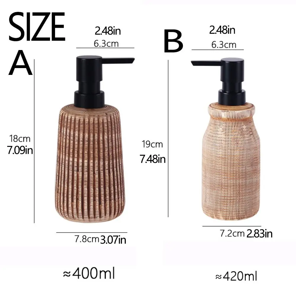 Dispensador de sabão cerâmico recarregável, grande capacidade, criativo, bomba de espuma marrom, garrafa vazia, vintage, recipiente de armazenamento de líquidos, cozinha